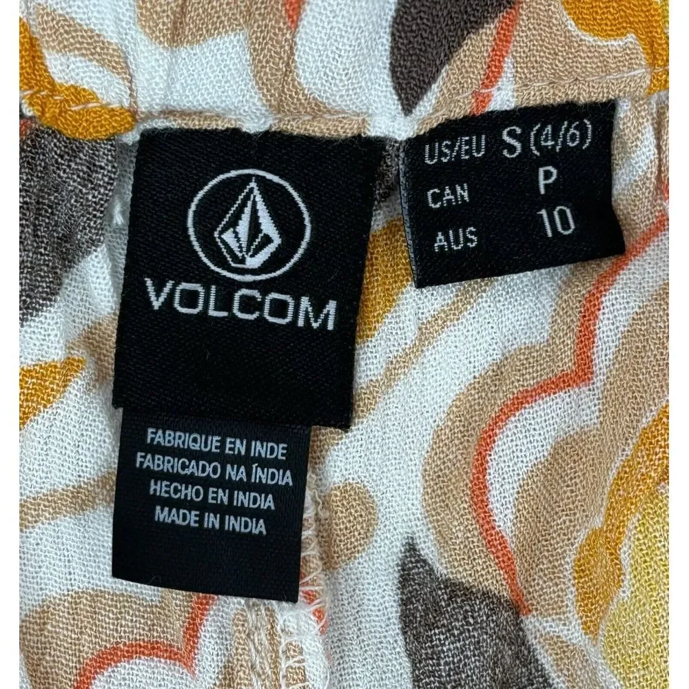 Volcom Women's Retrospectacle Shorts Size Small‎ Hazelnut Elastic Waist NWT
